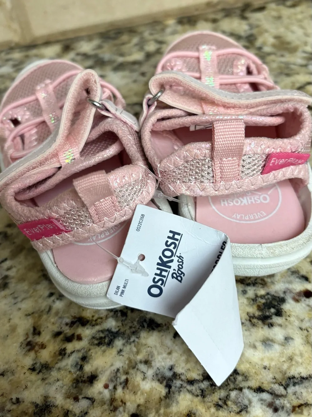 OshKosh B'gosh Light Pink Toddler Sneakers with Hook-and-Loop Strap